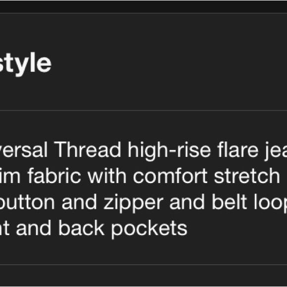 NWT Universal Thread High Rise Flare Jeans size 8 - Picture 4 of 8